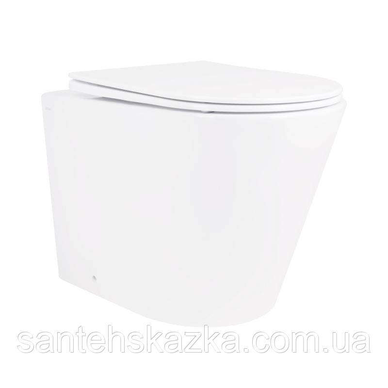 Унітаз підлоговий Qtap Swan безободковый з сидінням Soft-close QT16223178W, фото 1