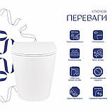 Унітаз підлоговий Qtap Swan безободковый з сидінням Soft-close QT16223178W, фото 3