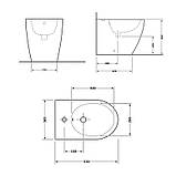 Біде підлогове Qtap Robin 565x360x405 Matt black QT13442141CMB, фото 2