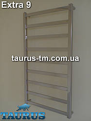 Нержавіюча сушарка для рушників Extra 9/950х450. Середня ширина. Плоскі форми труб. Водяний, гібрид