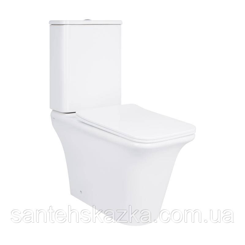 Унітаз-компакт Qtap Kalao безободковый з сидінням Soft-close QT08221213AW, фото 1