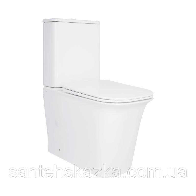 Унітаз-компакт Qtap Nando безободковый з сидінням Soft-close QT12221222AW, фото 1