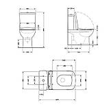 Унітаз-компакт Qtap Nando безободковый з сидінням Soft-close QT12221222AW, фото 2