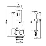Qtap WDI комплект арматури для бачка унітаза з подвійною круглою кнопкою змиву 4,8 см і клапаном нижнього подавання, фото 2
