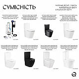 Qtap WDI комплект арматури для бачка унітаза з подвійною круглою кнопкою змиву 4,8 см і клапаном нижнього подавання, фото 5