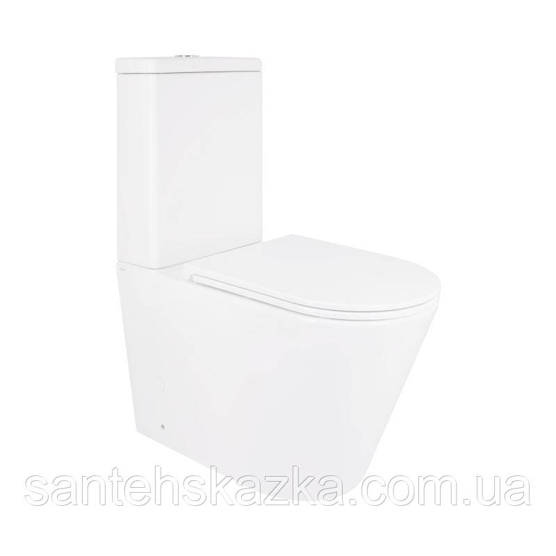 Унітаз-компакт Qtap Scorpio безобідковий Ultra Quiet із сидінням Soft-close QT14222125AUQW, фото 1