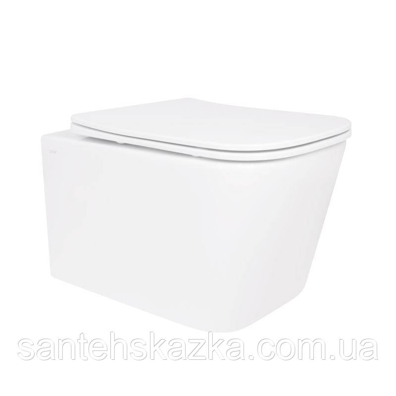 Унітаз підвісний Qtap Crow безобідковий із сидінням Soft-close QT05335170W, фото 1