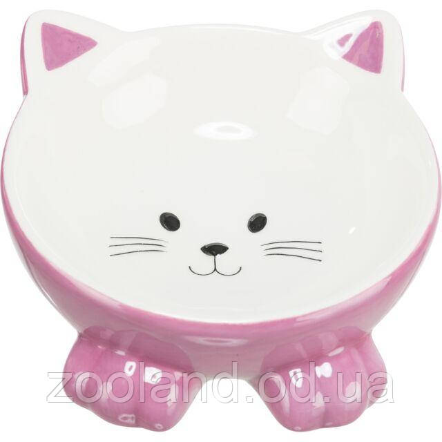 24807 Trixie Ceramic Bowl Cat Face Керамічна миска, рожна