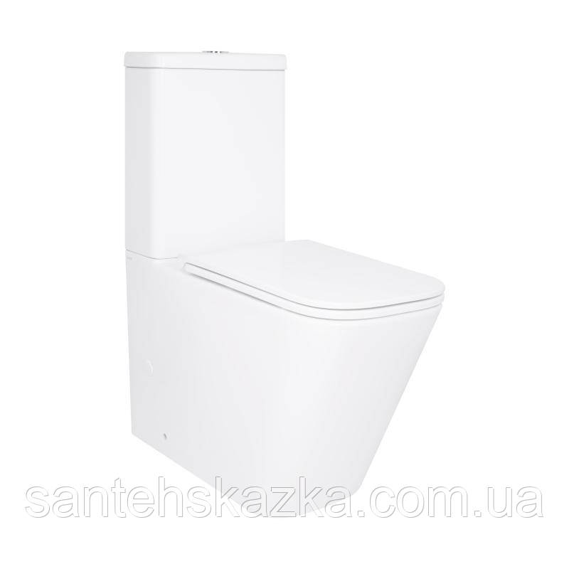 Унітаз підлоговий Qtap Tern Ultra Quiet безобідковий із сидінням Soft-Close QT17222175AUQ1W White, фото 1