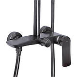 Душова система для душу Qtap Slavonice на два споживачі QTSLA110GMB45913 Gunmetal Black PVD, фото 3