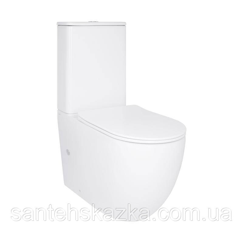 Унітаз підлоговий Qtap Robin New Ultra Quiet безобідковий із сидінням Soft-Close WHITE QT13226083AW, фото 1