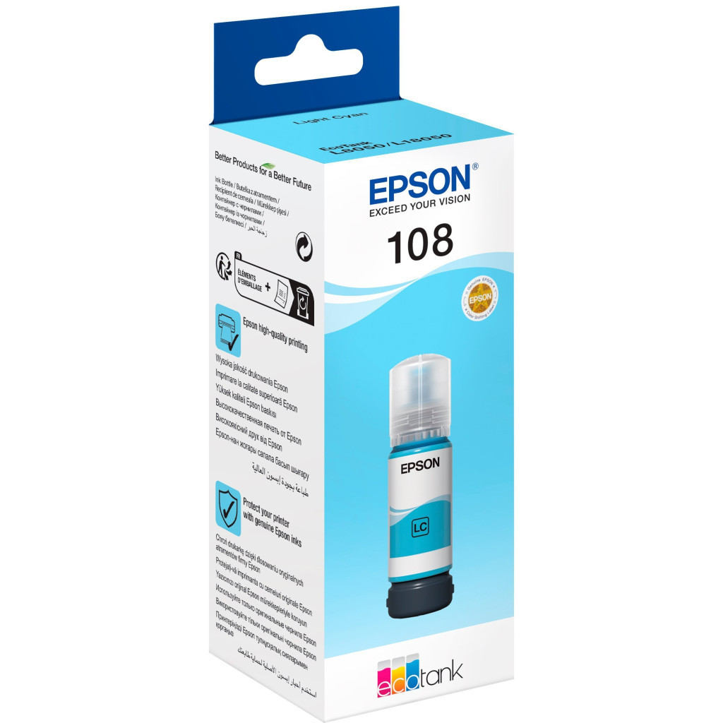 Контейнер з чорнилом Epson 108 EcoTank L8050/L18050 light cy
