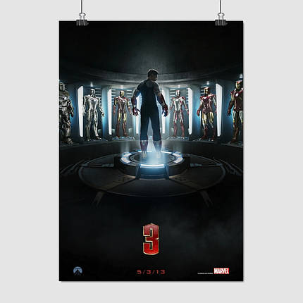Плакат "Залізна людина 3, вибір броні, Iron Man 3 (2013)", 60×43см, фото 1