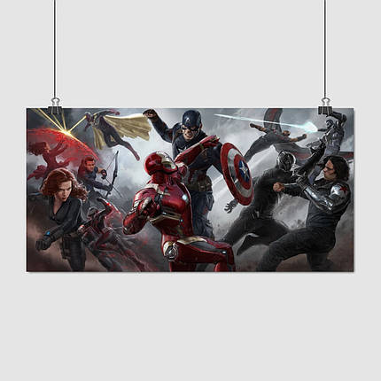 Плакат "Перший месник: Протистояння, Captain America (2016)", 30×60см, фото 1