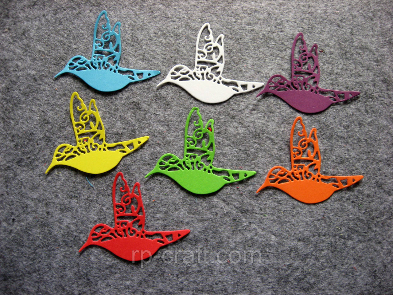 Вирубка з картону. Колібрі, 50х63 мм, фото 1