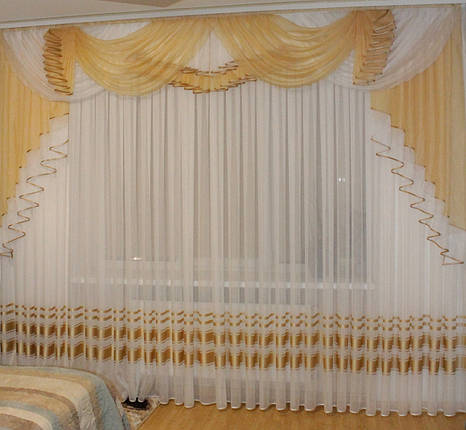 Ламбрекен шифоновий 3 м No158 беж, фото 1
