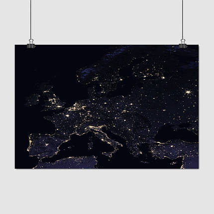 Плакат "Земля з космосу, нічний бік, Earth", 41×60см, фото 1