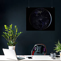 Плакат "Земля з космосу, нічний бік, Earth", 48×60см, фото 3