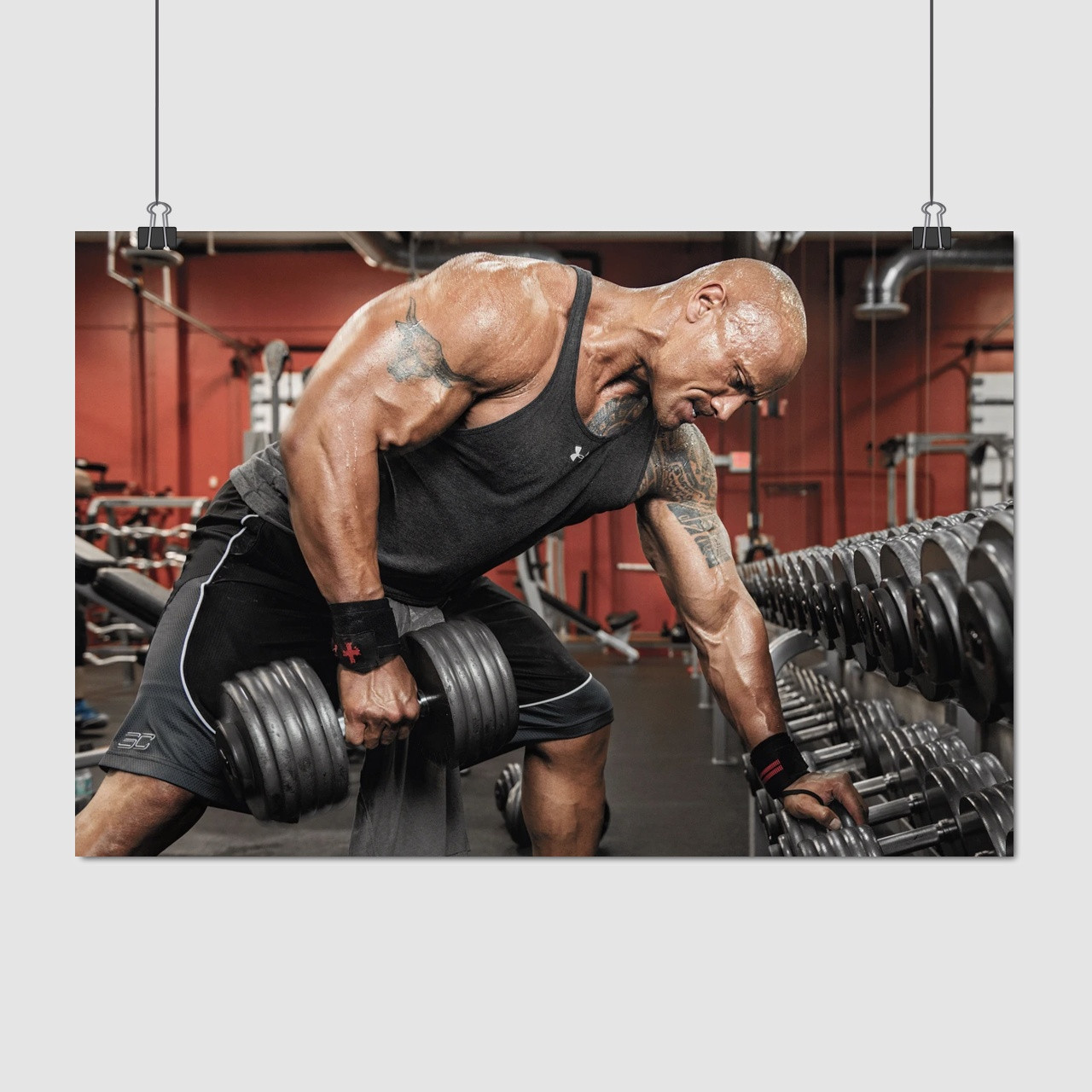 Плакат "Двейн Джонсон (Скеля), Dwayne Johnson (The Rock)", 40×60см