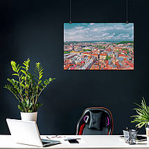 Плакат "Львів, вид на центр з висоти, Lviv", 40×60см, фото 4