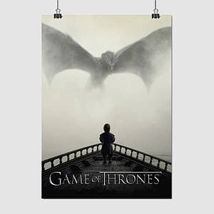 Плакат "Гра Престолів, Тіріон та дракон, GoT, Game of Thrones", 60×43см