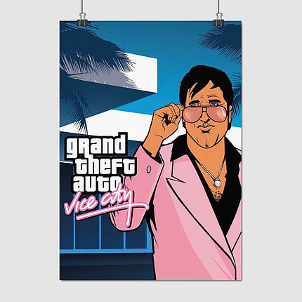 Плакат "Сонні Фореллі, Grand Theft Auto: Vice City, Sonny Forelli", 60×42см, фото 1