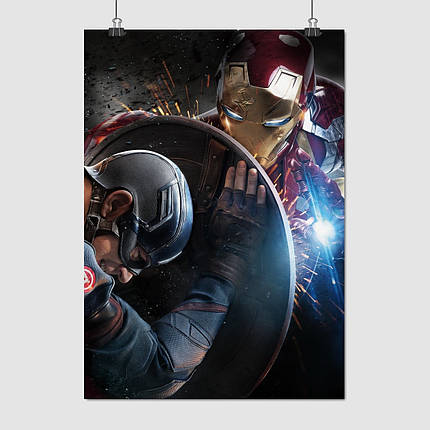 Плакат "Капітан Америка та Залізна Людина, Captain America, Iron Man", 60×43см, фото 1