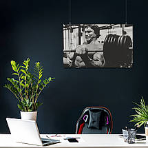 Плакат "Арнольд Шварценеггер, тренування зі штангою, Arnold Schwarzenegger", 38×60см, фото 3