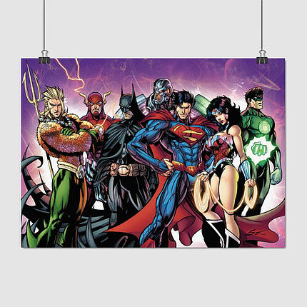 Плакат "Ліга Справедливості, Justice League (2017)", 43×60см, фото 1