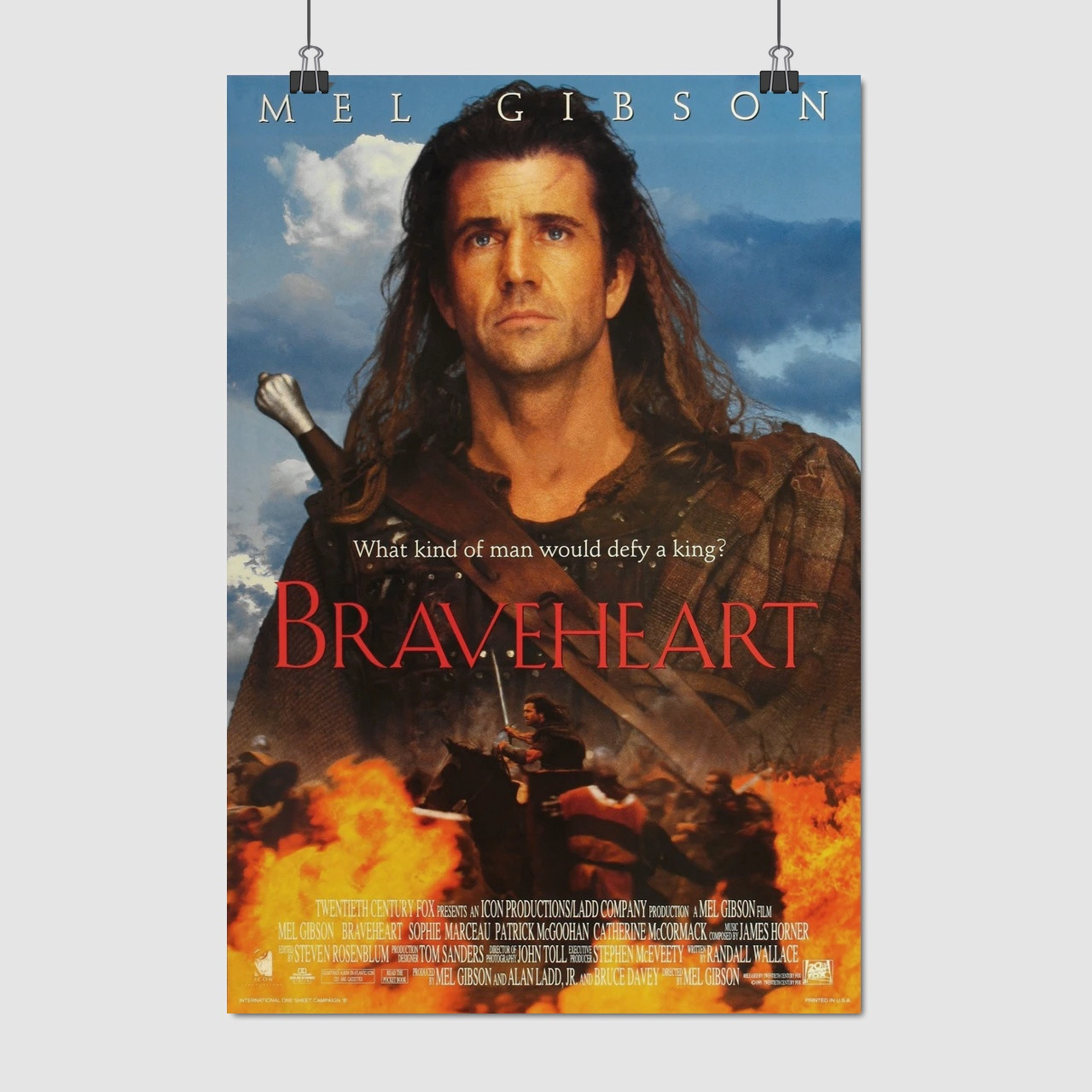 Плакат "Хоробре серце, Braveheart (1995)", 60×41см