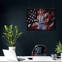 Плакат "Вторгнення в США, Чак Норріс з автоматами, Chuck Norris, Invasion U.S.A. (1985)", 45×60см, фото 3