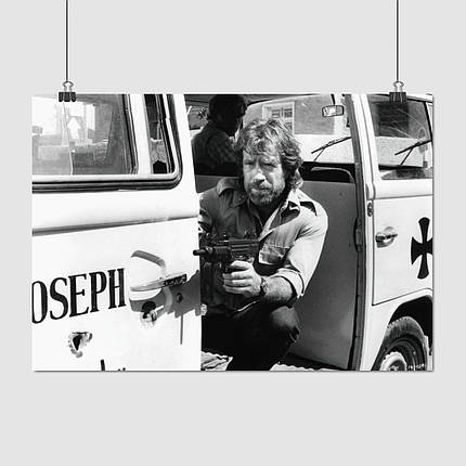 Плакат "Загін «Дельта», Чак Норріс, ретрофото, Chuck Norris, Delta Force (1986)", 41×60см, фото 1