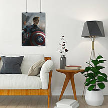 Плакат "Капітан Америка з щитом, Captain America", 60×43см, фото 5