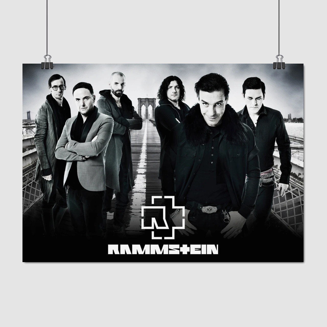 Плакат "Рамштайн, фото на мосту, Rammstein", 43×60см