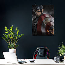 Плакат "Капітан Америка, Залізна Людина на щиті, Captain America", 60×43см, фото 4