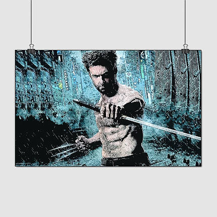 Плакат "Логан, Росомаха, стилізація, Wolverine", 38×60см, фото 1