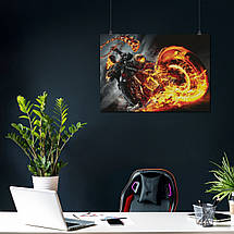 Плакат "Примарний Гонщик на байку з ланцюгом, Ghost Rider", 43×60см, фото 3