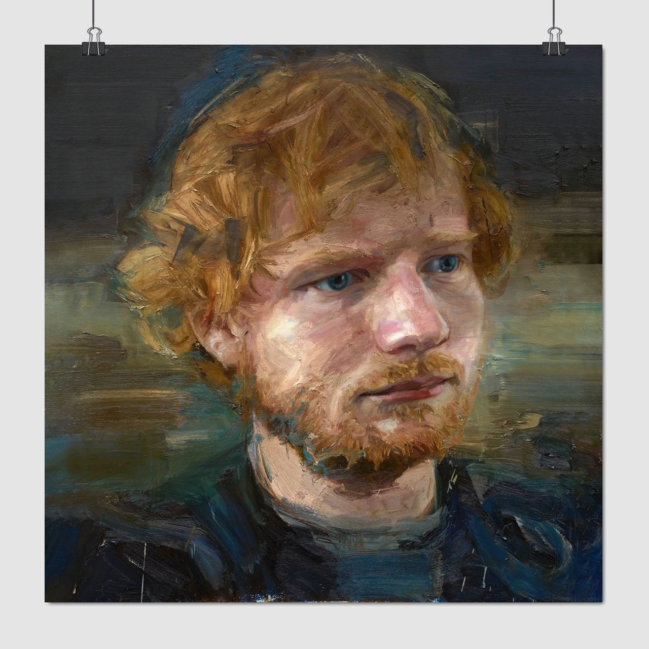 Плакат "Ед Ширан, малюнок фарбами, репродукція, Edward Sheeran", 60×60см