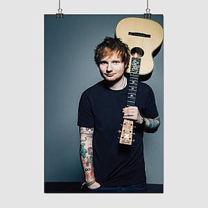 Плакат "Ед Ширан з гітарою, Edward Sheeran", 60×40см
