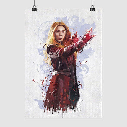 Плакат "Багряна відьма, Ванда Максимофф, Елізабет Олсен, Scarlet Witch, Wanda Maximoff", 60×43см, фото 1