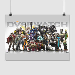 Плакат "Овервотч, всі персонажі, Overwatch, Blizzard", 43×60см