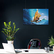 Плакат "Мауї серфіт на човні, Moana", 38×60см, фото 3