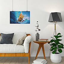 Плакат "Мауї серфіт на човні, Moana", 38×60см, фото 4