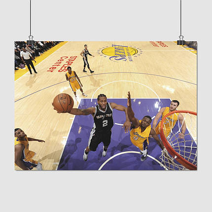Плакат "Баскетболіст закидає м'яч у корзину", 43×60см, фото 1