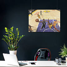 Плакат "Баскетболіст закидає м'яч у корзину", 43×60см, фото 3