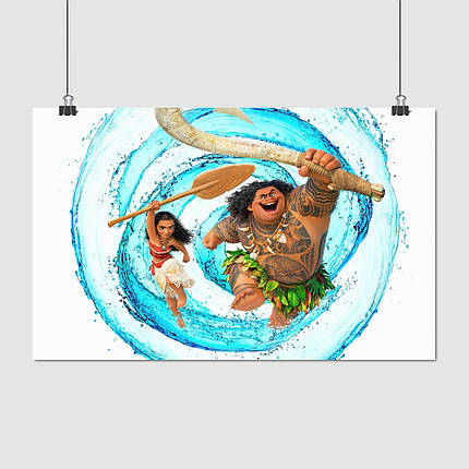 Плакат "Моана і Мауї у вирі, Moana", 38×60см, фото 1