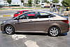 Бокові пороги DPT (чорний глянець) для Hyundai Accent 2011-2017 рр від VLF комп., фото 2