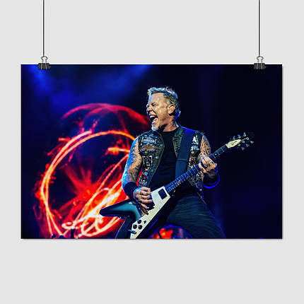 Плакат "Металліка, Джеймс Хетфілд з гітарою на сцені, Metallica", 40×60см, фото 1