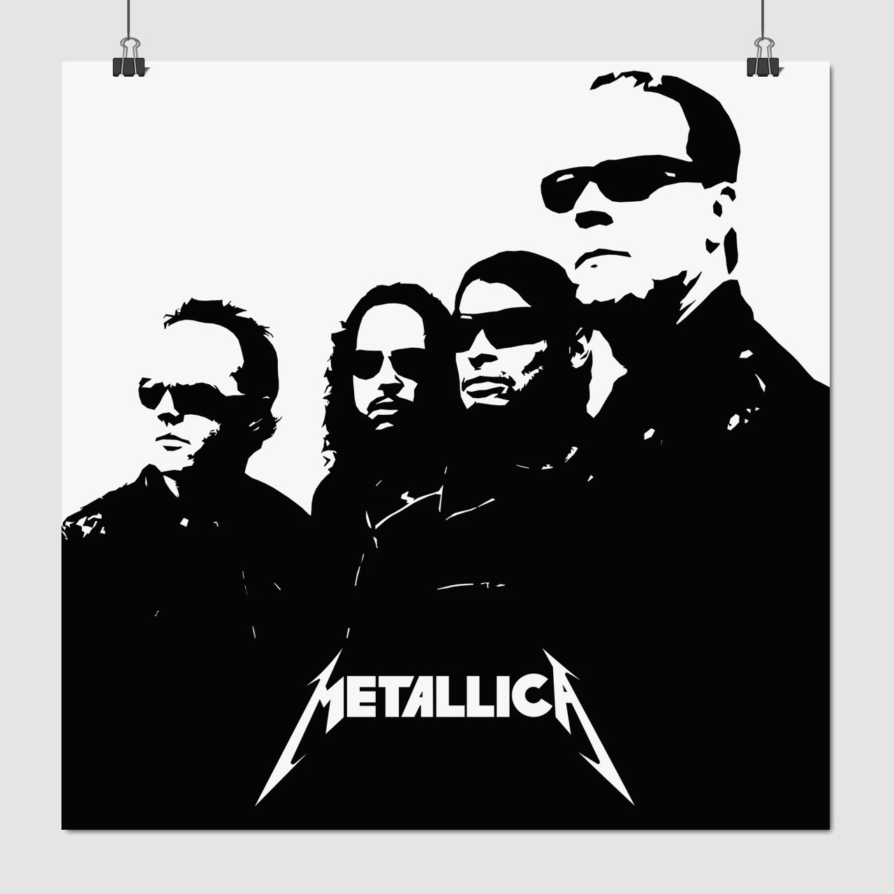 Плакат "Металліка, мінімалістичний, Metallica", 60×60см