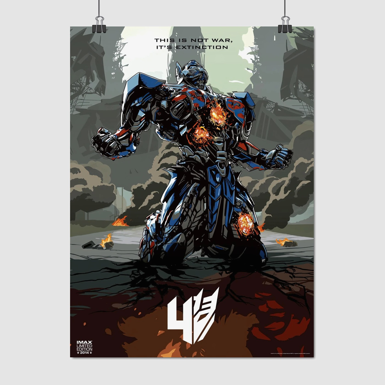 Плакат "Трансформери 4: Епоха винищення, Transformers 4 (2014)", 60×44см